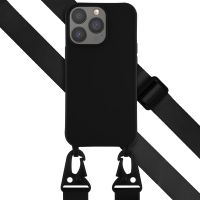 Selencia Coque silicone avec cordon amovible iPhone 13 Pro - Noir