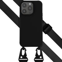 Selencia Coque silicone avec cordon amovible iPhone 14 Pro - Noir