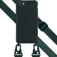 Selencia Coque silicone avec cordon amovible iPhone SE (2022 / 2020) / 8 / 7 - Vert foncé