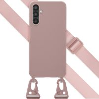 Selencia Coque silicone avec cordon amovible Samsung Galaxy A25 - Sand Pink