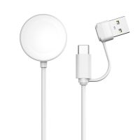 iMoshion Câble de chargement USB-C Apple Watch - 2-en-1 - 0,5 mètre - Blanc