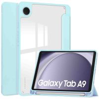 iMoshion Coque tablette rigide Trifold iPad Samsung Galaxy Tab A9 8.7 pouces - Bleu clair