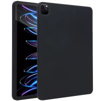 Accezz Coque Liquid Silicone avec porte-stylet iPad Pro 12.9 (2022) / Pro 12.9 (2021) / Pro 12.9 (2020) - Noir