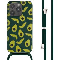 iMoshion Coque design en silicone avec cordon iPhone 15 Pro - Avocado Green