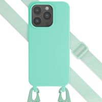 Selencia Coque silicone avec cordon amovible iPhone 15 Pro - Turquoise