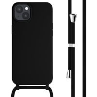 iMoshion ﻿Coque en silicone avec cordon iPhone 15 Plus - Noir