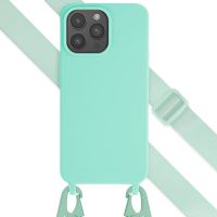 Selencia Coque silicone avec cordon amovible iPhone 15 Pro Max - Turquoise