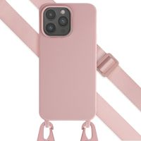 Selencia Coque silicone avec cordon amovible iPhone 15 Pro Max - Sand Pink
