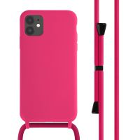iMoshion ﻿Coque en silicone avec cordon iPhone 11 - Rose Fluo