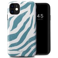 Selencia Coque arrière Vivid iPhone 11 - Colorful Zebra Pine Blue