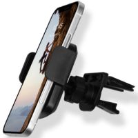 Accezz Support de téléphone voiture iPhone 13 Pro Max - Réglable - Universel - Grille de ventilation - Noir 