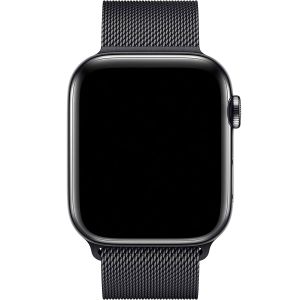 Apple ﻿Bracelet à boucle Milanais Apple Watch Series 1-9 / SE / Ultra (2) - 42/44/45/49 mm - Noir