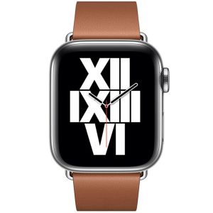 Apple Leather Band Modern Buckle Apple Watch Series 1-9 / SE - 38/40/41 mm - Taille L - Saddle Brown