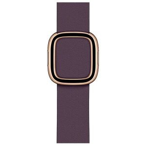 Apple Leather Band Modern Buckle Apple Watch Series 1-9 / SE - 38/40/41 mm - Taille L - Aubergine