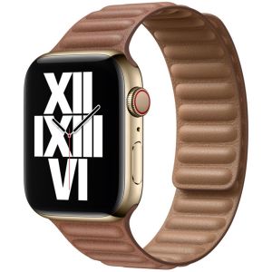 Apple Leather Link Apple Watch Series 1-9 / SE / Ultra (2) - 42/44/45/49 mm - Taille M/L - Saddle Brown