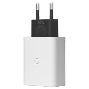 Google Adaptateur secteur d'origine - Chargeur sans câble - Connexion USB-C - 30W - Blanc