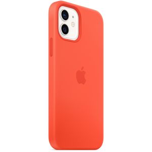 Apple Coque en silicone MagSafe iPhone 12 (Pro) - Electric Orange