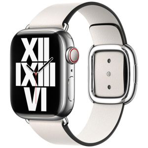 Apple Leather Band Modern Buckle Apple Watch Series 1-9 / SE - 38/40/41 mm - Taille S - Chalk