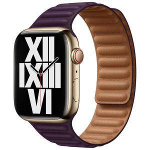 Apple Leather Link Apple Watch Series 1-9 / SE - 38/40/41mm - Taille M/L - Dark Cherry