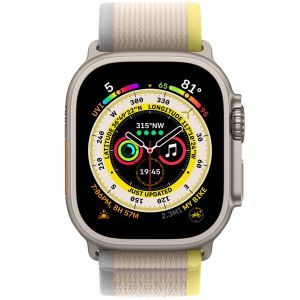 Apple Bracelet Trail Loop Apple Watch Series 1-9 / SE / Ultra (2) - 42/44/45/49 mm - Taille S/M - Jaune / Beige