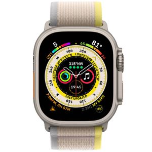 Apple Bracelet Trail Loop Apple Watch Series 1-9 / SE / Ultra (2) - 42/44/45/49 mm - Taille M/L - Jaune / Beige