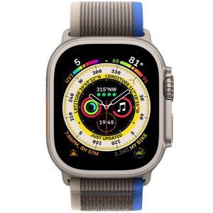 Apple Bracelet Trail Loop Apple Watch Series 1-9 / SE / Ultra (2) - 42/44/45/49 mm - Taille S/M - Bleu / Gris