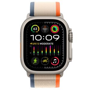Apple Bracelet Trail Loop Apple Watch Series 1-9 / SE / Ultra (2) - 42/44/45/49 mm - Taille M/L - Orange / Beige