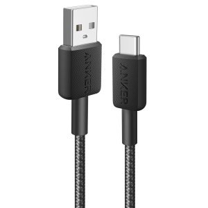 Anker 322 Câble USB-A vers USB-C - Nylon tressé - 1,8 mètres - Noir