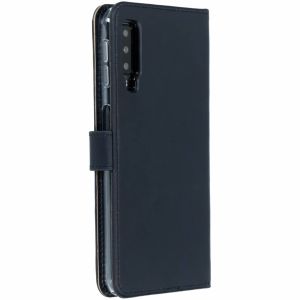 Selencia Étui de téléphone portefeuille en cuir véritable Samsung Galaxy A7 (2018) - Bleu foncé