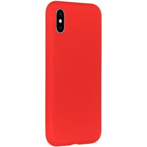 Accezz Coque Liquid Silicone iPhone Xs / X - Rouge