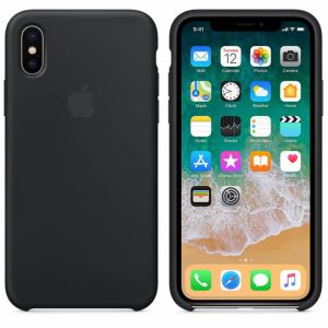 Apple Coque en silicone iPhone X - Noir