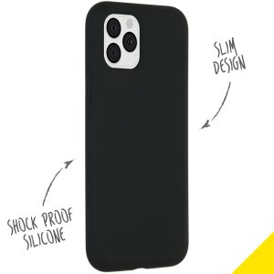 Accezz Coque Liquid Silicone iPhone 11 Pro - Noir