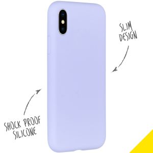 Accezz Coque Liquid Silicone iPhone Xs / X - Violet
