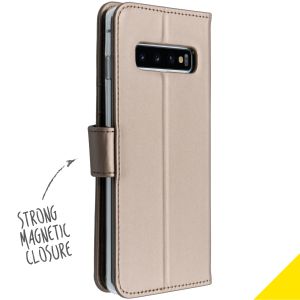 Accezz Étui de téléphone Wallet Samsung Galaxy S10 - Dorée