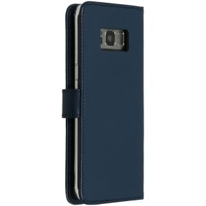 Selencia Étui de téléphone en cuir véritable Samsung Galaxy S8 - Bleu