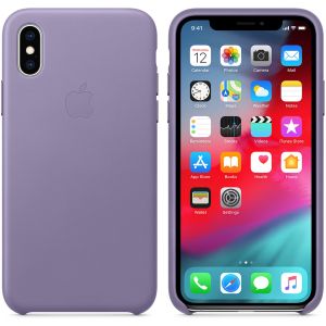 Apple Coque Leather iPhone Xs - Lilac