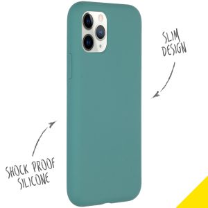 Accezz Coque Liquid Silicone iPhone 11 Pro - Vert foncé