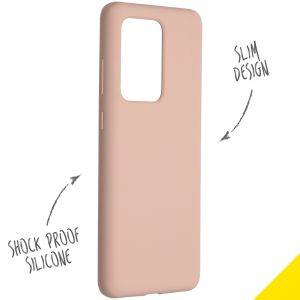 Accezz Coque Liquid Silicone Samsung Galaxy S20 Ultra - Rose