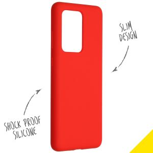 Accezz Coque Liquid Silicone Samsung Galaxy S20 Ultra - Rouge