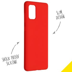Accezz Coque Liquid Silicone Samsung Galaxy A71 - Rouge