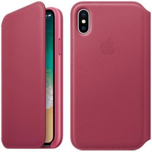 Apple Étui de téléphone Leather Folio iPhone Xs / X - Berry