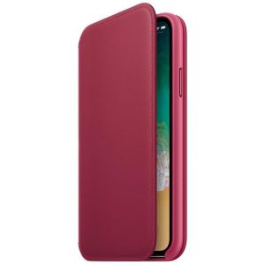 Apple Étui de téléphone Leather Folio iPhone Xs / X - Berry