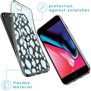 iMoshion Coque Design iPhone SE (2022 / 2020) / 8 / 7 / 6s - Léopard - Bleu
