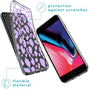 iMoshion Coque Design iPhone SE (2022 / 2020) / 8 / 7 /6s - Léopard - Violet