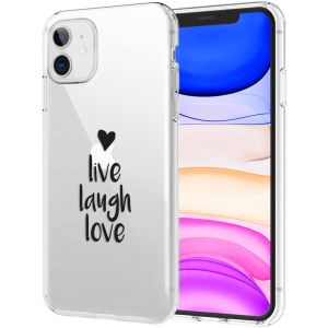 iMoshion Coque Design iPhone 11 - Live Laugh Love - Noir