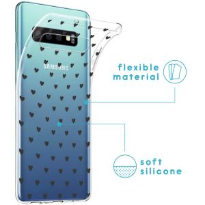 iMoshion Coque Design Samsung Galaxy S10 - Cœurs - Noir