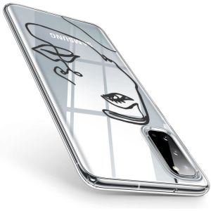 iMoshion Coque Design Samsung Galaxy S20 - Visage abstrait - Noir