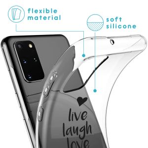 iMoshion Coque Design Galaxy S20 Plus - Live Laugh Love - Noir