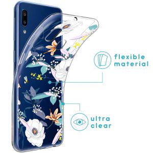 iMoshion Coque Design Samsung Galaxy A20e - Fleur - Blanc