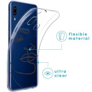 iMoshion Coque Design Samsung Galaxy A20e - Visage abstrait - Noir